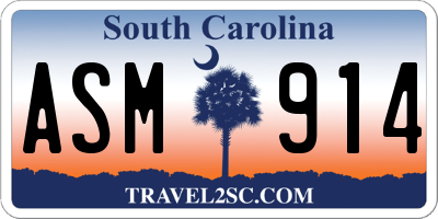 SC license plate ASM914