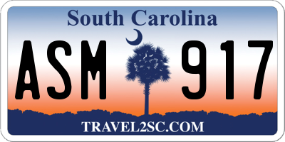 SC license plate ASM917