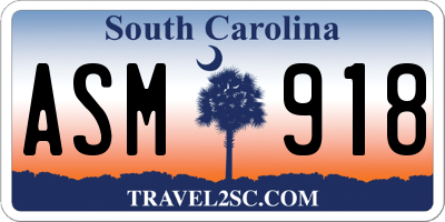 SC license plate ASM918