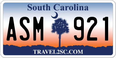 SC license plate ASM921