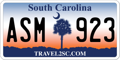 SC license plate ASM923
