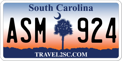 SC license plate ASM924
