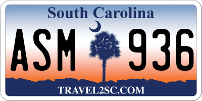 SC license plate ASM936