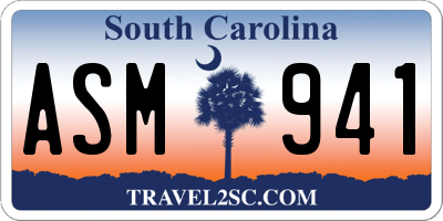 SC license plate ASM941