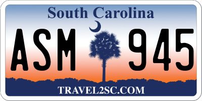 SC license plate ASM945