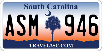 SC license plate ASM946