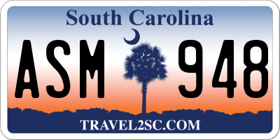 SC license plate ASM948