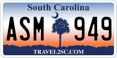 SC license plate ASM949