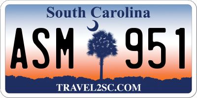 SC license plate ASM951