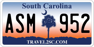 SC license plate ASM952