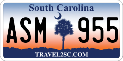 SC license plate ASM955