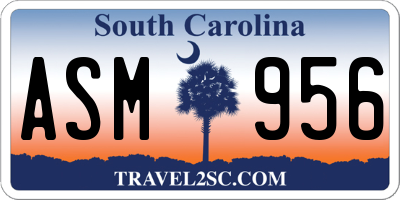 SC license plate ASM956