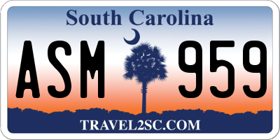 SC license plate ASM959