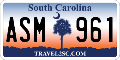 SC license plate ASM961