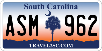 SC license plate ASM962