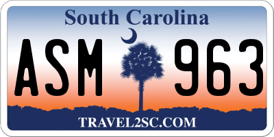 SC license plate ASM963