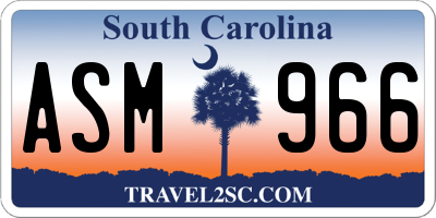 SC license plate ASM966