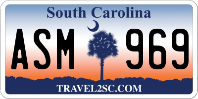 SC license plate ASM969