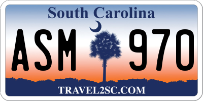 SC license plate ASM970