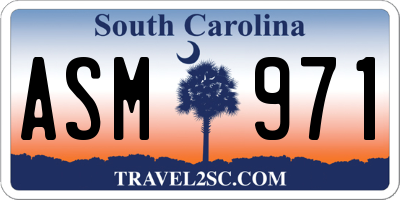 SC license plate ASM971