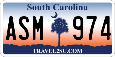 SC license plate ASM974