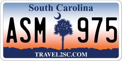 SC license plate ASM975