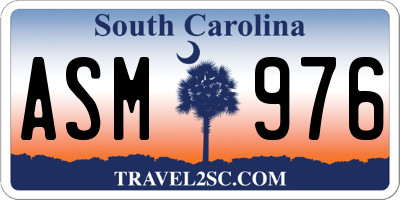 SC license plate ASM976