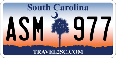 SC license plate ASM977