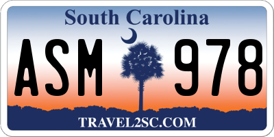 SC license plate ASM978