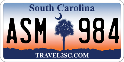 SC license plate ASM984