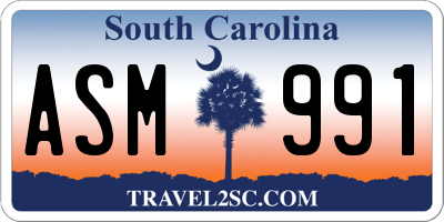SC license plate ASM991