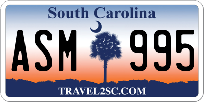 SC license plate ASM995