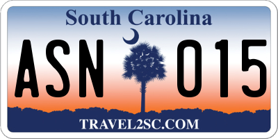 SC license plate ASN015