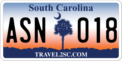 SC license plate ASN018