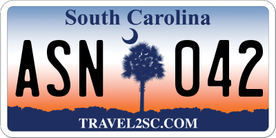 SC license plate ASN042