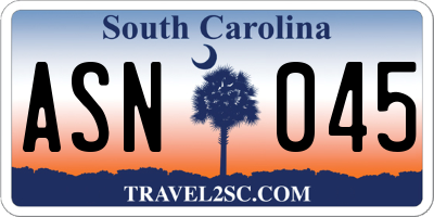 SC license plate ASN045