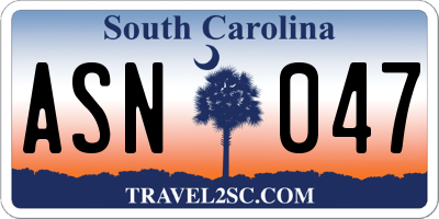 SC license plate ASN047