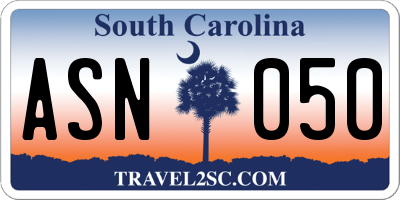 SC license plate ASN050