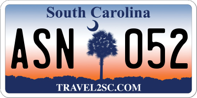 SC license plate ASN052