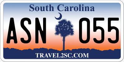 SC license plate ASN055