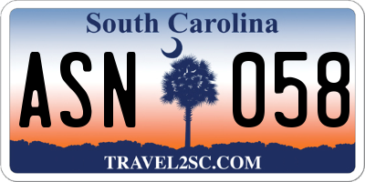 SC license plate ASN058