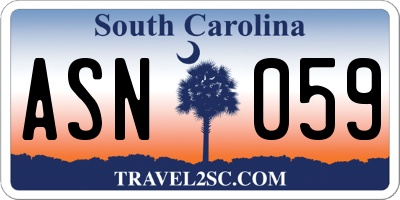 SC license plate ASN059