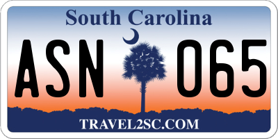 SC license plate ASN065