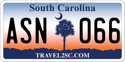 SC license plate ASN066