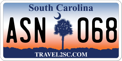 SC license plate ASN068