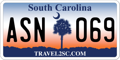 SC license plate ASN069