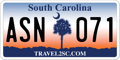 SC license plate ASN071