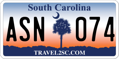 SC license plate ASN074