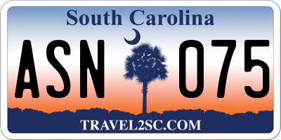 SC license plate ASN075