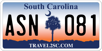 SC license plate ASN081